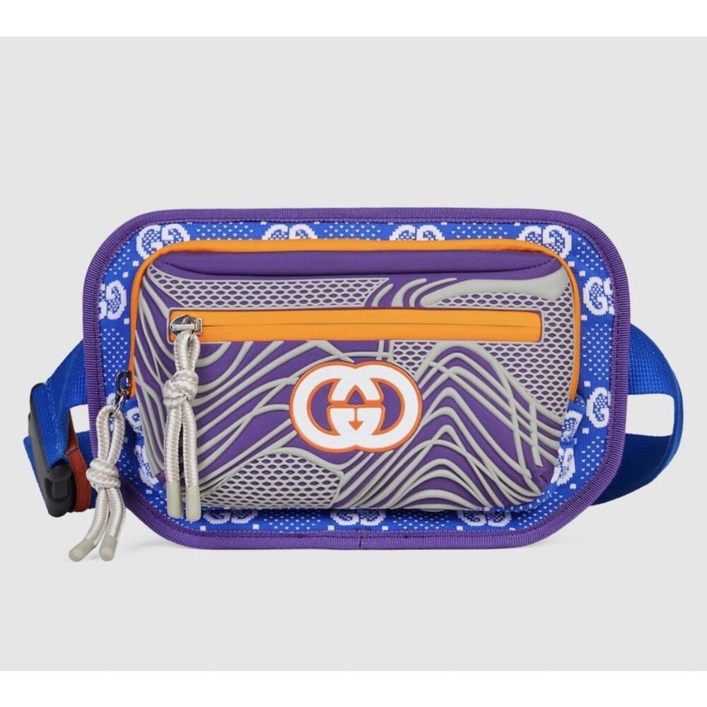 BNWT Gucci GG Nylon Waist Pouch/Belt Bag- Multicolor- Purple/Orange/Blue $1,650